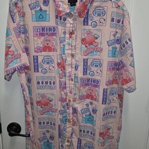 Colorful Graphic Button-Up Shirt